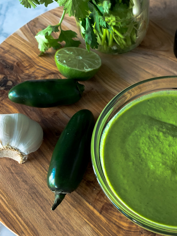 green sauce in a bowl